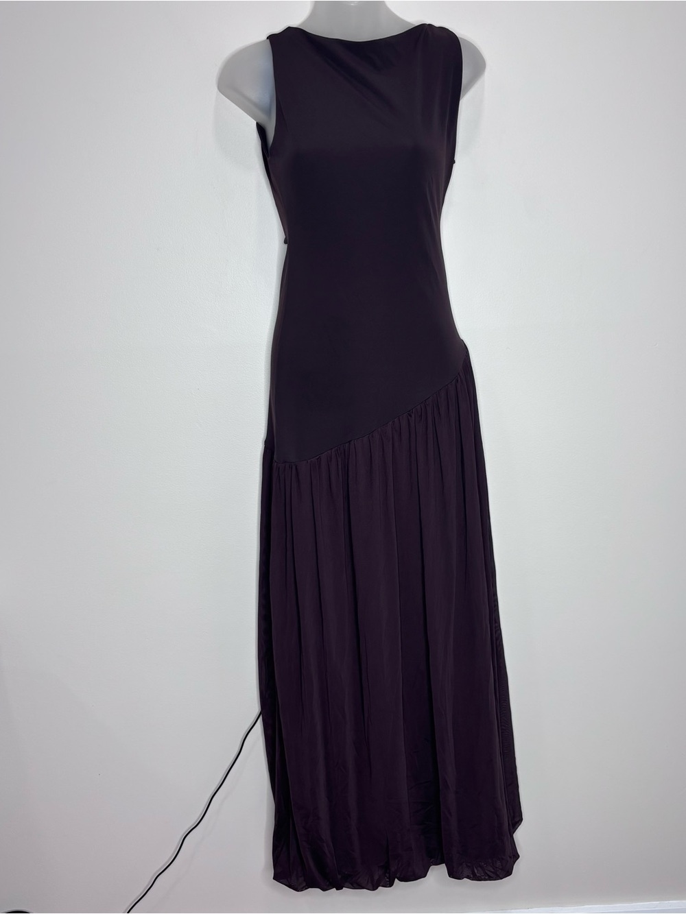 Zara asymmetrical Drop Waist Sleeveless Maxi Long Brown Dress NWT MEDIUM blogger
